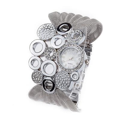 China 2018 Large Ellipse Mesh Diamond Strap Women Ladies Non-Specific Sensitive Luxury Wrist Watch for sale