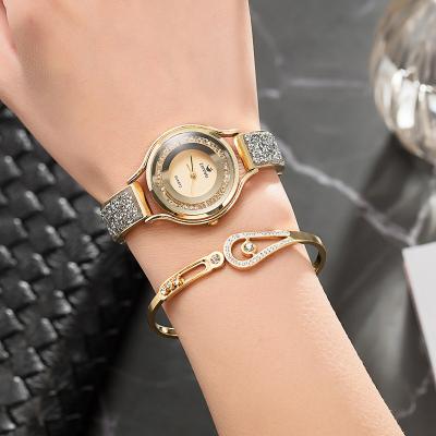 China Best-selling Lady Girl Lover Gift Gold Sliver Wristwatch Unspecific Diamond 3 Pieces Necklace Watch Bracelet Set Bracelet Wristwatch Set for sale