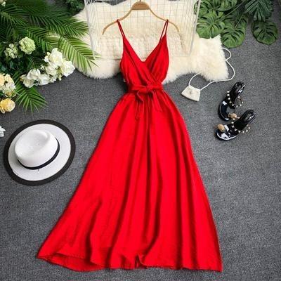 China A567 Thailand fashion summer anti-static women beach sexy sleeveless maxi dress for sale