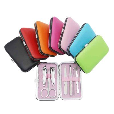 China 7 Colors Custom Logo Private Label Best Gift Colorful Candy Color 7 Piece Nail Clipper Set Pedicure Set Manicure Set for sale