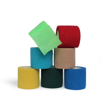 China Hand tearable CE ISO approved nonwoven self adhesive cohesive bandages with good tensile strength for sale