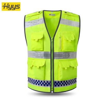 China High-end Fluorescent Vest High Reflective Reflective Protective Traffic Vest Road Safety Vest Patrol Clothing for sale