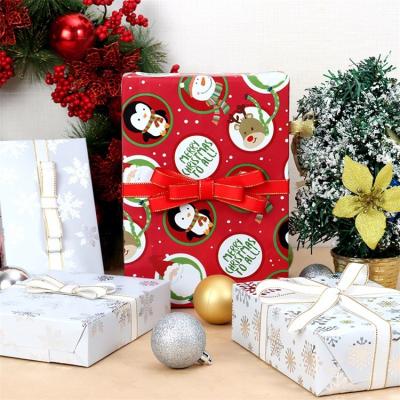 China High Quality Creative Custom Paper Recycled Materials Christmas Wrapping Flower Aluminum Foil Paper Roll Gift Wrapping Paper for sale