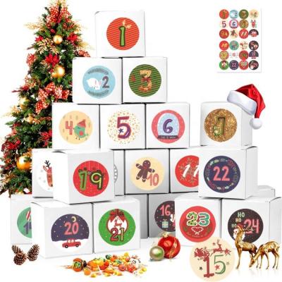 China Recyclable Custom Christmas Advent Calendar Box Paper Gift Wrapping Countdown Countdown Advent Calendar Empty Luxury Cardboard Number 1-24 for sale