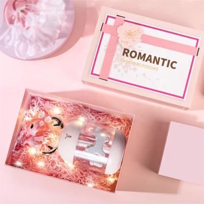 China Recyclable Logo Top Lid Pink Marble Custom Gift Box With Bag Gold Stamping Packaging Box for sale