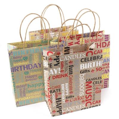 China Rarlon Recyclable Hot Sale Christmas Gift Packaging Kraft Paper Bag With Your Own Logo for sale