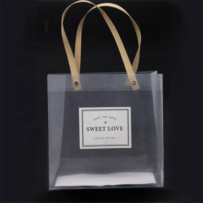 China Wholesale Recyclable Gift Packaging PVC Logo Printing Clear Bags Plastic Transparent Customized With Sticker And Ribbon for sale