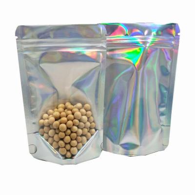 China Custom Logo Moisture Proof Zipock Resealable Smell Proof Plastic Edible Foil Mylar Food Packaging Hologram Bags for sale