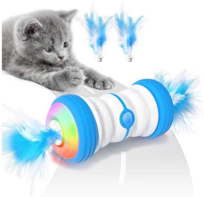 China Lifelike Automatic Interactive Electronic Cat Toy Balance Rotating Cat Feather CE CE for sale