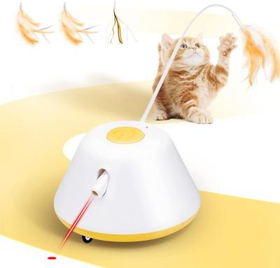 China New Viable Smart Interactive Pet Toys Funny Indicator Cat Automatic Infrared Laser Toy Exerciser Teaser Cats Feather for sale