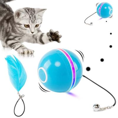 China Manufacturer Sustainable Supply Colorful Light Led Cat Toys Smart Automatic Self Rotating Interactive Ball for sale