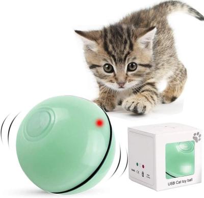 China Toy Self Rotating Electric Intelligent Stocked 360 Rolling Cats Roll That Goes Automatic Rotating Temptress Cat Ball Automatic Ball for sale