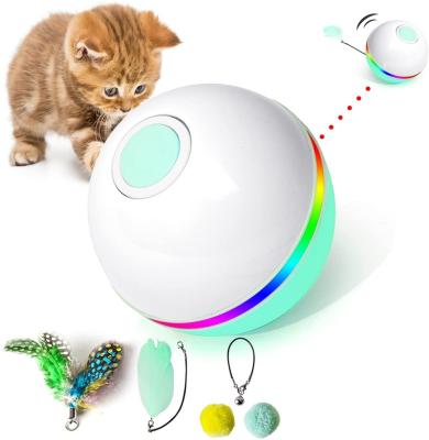 China Viable Rotating Pet Cat Toys Interactive Ball Catnip Automatic Rotating Toy Kitten Funny Cats 360-Degree Rotating Play Mint for sale