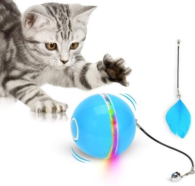 China Toy Interactive Feathers Automatic Balls Viable Kitten Cat Toys Ball And Feather for sale