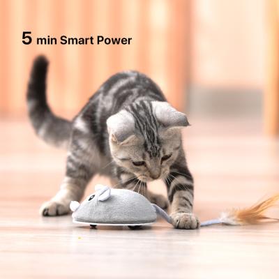 China 2022 Viable New Released CE Feather Moving Electric Automatic Interactive Lighter Electronic Cat Toy Mouse for sale