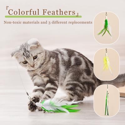 China Amazon 2 Pcs Viable Retractable Interactive Pet Cat Wand Toy Red Laser Indicator Light For Indoor Cats for sale