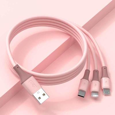 China MP3/MP4 New 3-in-1 Cable Player 2022 Mobile Phone Cord USB Charger Data Cable Fast Charging Micro Fast Charging Line for sale