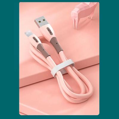 China PD Liquid 2A Silicon Strip Cable Micro/Type-C Soft Customized Fast Charging 3 In 1 USB Data Fast Charging Cable For Mobile Phone for sale