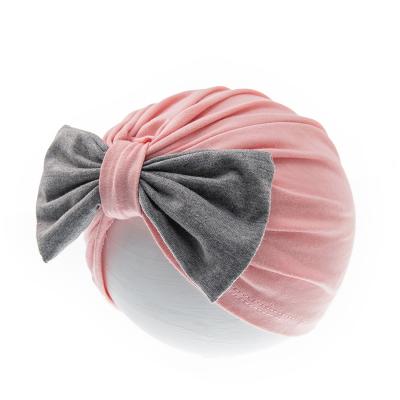 China Skin Lovely Kids Girls Toddler Friendly Knotted Bow Hat Headwear Infant Newborn Baby Turban for sale