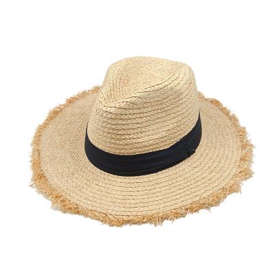 China Fashion\comfortable oversized summer\goods 2021 extra wide brim raffia ladies fashion Sun Fedora Hat Floppy Women Straw China beach hats for sale