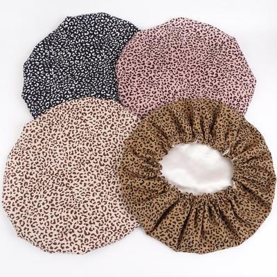 China Custom Wholesale Leopard Print Satin Hair Hood Custom Designer Comfy Hot Selling Silk Cowl for sale