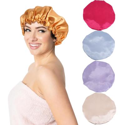 China Designers Wholesale Custom Comfortable Double Layer Satin Hair Caps for sale