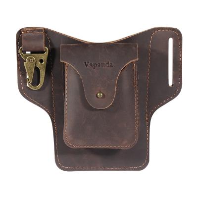 China Men's Waist Bag Sports Genuine Leather Belt Bag Mobile Phone Portable Running Storage Mobile Phone Cigarette Holder Belt Bag for sale