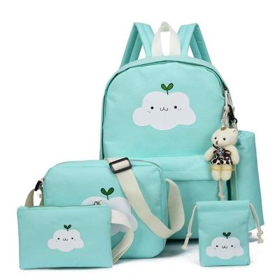 China Other 4pcs Women's Oxford Rucksack Set Backpack Travel School Bags Student Teens Girl Bookbag For Lunch Tote Bag And Pencil Box for sale