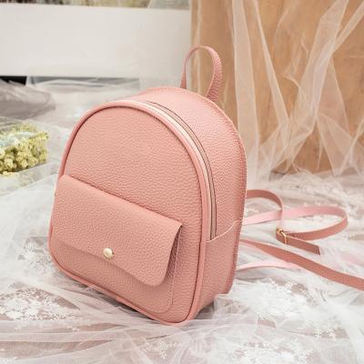 China Anti Theft Women PU Leather Mini Backpack Girls Rucksack Small Travel Backpack for sale