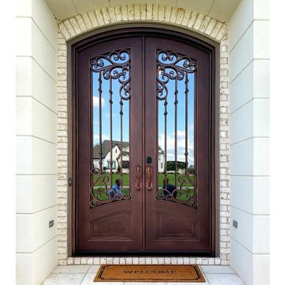 China Best prices from Europe and America China brown iron door custom wrought iron double front door double entry iron door for sale