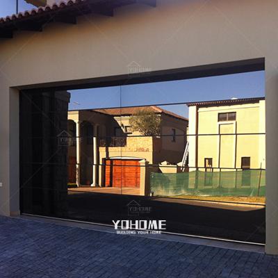 China Modern european black garage doors16 X 7 aluminum garage door for dealers frameless mirror garage door for sale