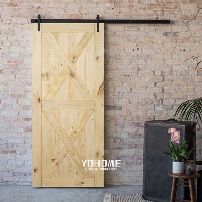 China China factory custom fire protection top sliding barn door oak wood interior barn door for bedroom internal barn doors for sale for sale