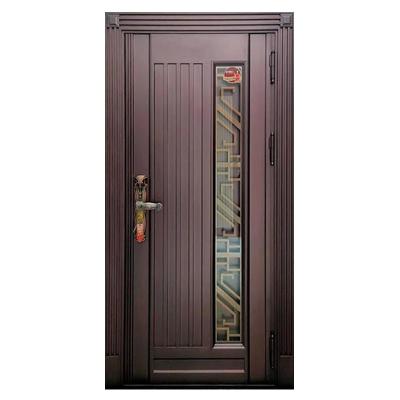 China European and American Style Korean Style Outdoor Security Doors Stainless Steel Front Door Brown Modern Home Entrances for sale