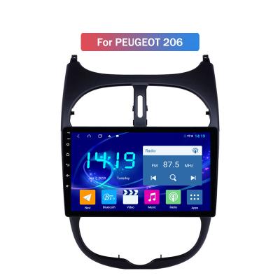 China Car Radio 4G+64G 9 Inch QLED Android 12 Automotive Audio Player For Peugeot 206 2000-2016 GPS Navigation With 4G LTE DSP Carplay for sale