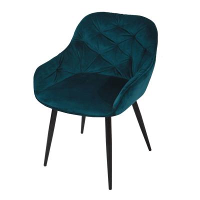 China High quality modern comfortable home fabric+Foam+Metal velvet fabric+Foam+Metal factory wholesale price kitchen chair green fabric velvet dining armchairs for sale