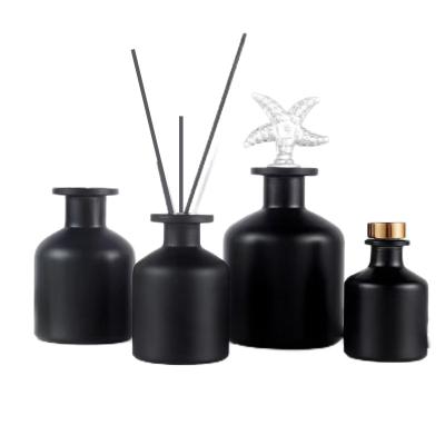 China Household Products ONO Customized 50ml 150ml 200ml Matt Black Glass Reed Diffuser Bottle for sale