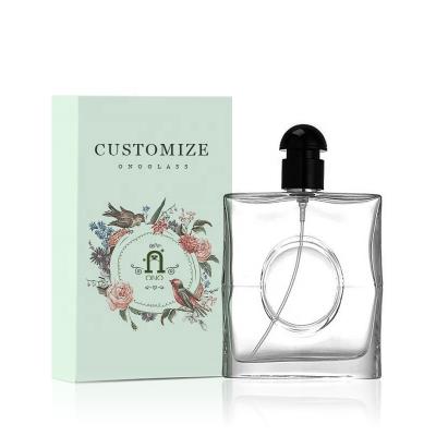 China Customized ONO 20ml 80ml Square Cosmetic Luxury Clear Flat Fancy Perfume Glass Bottle Perfume Sprayer Bottle for sale