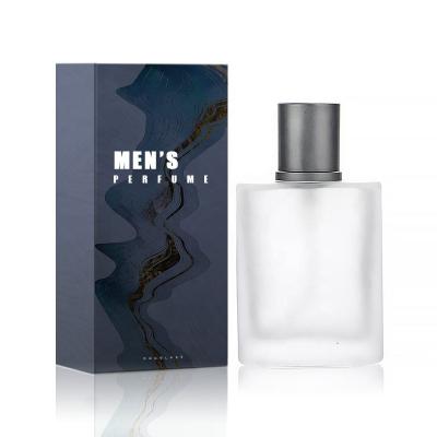 China New Design 30ml Square Perfume Cosmetic Luxury Clear Frosted Glass Bottle For Men Cologne Cosmetic Packaging for sale