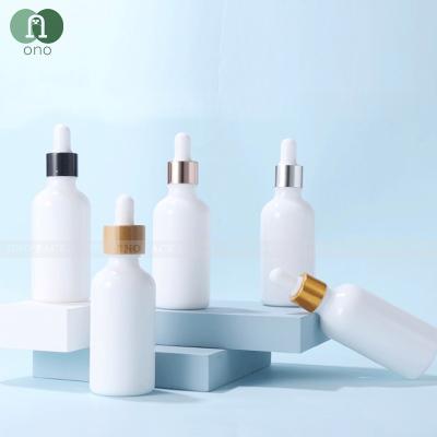 China Wholesale 10ml 20ml 30ml china cosmetic empty white glass ONO essential oil bottles skin care serum dropper bottle for sale