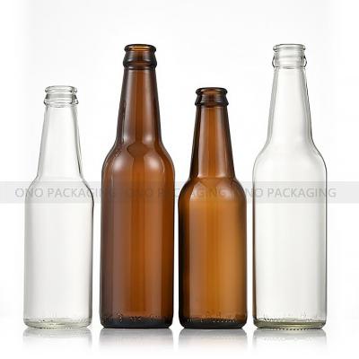 China Custom Clear Beverage Beer Bottle 250ml 500ml 330ml Brown Glass Bottle Beer Bottle With Cap for sale