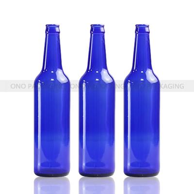 China Wholesale Empty Blue Long-neck Glass Beer Bottles 500ml 0.5l for sale