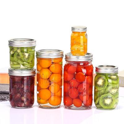 China Food ONO Wide Mouth Glass Mason Jars Jam Peanut Butter Honey Jam Jelly Glass Jar With Lid For Home Kitchen for sale