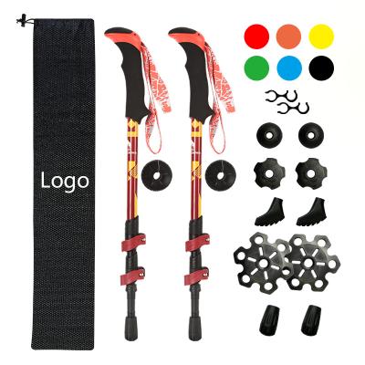 China Rising & Ultralight Portable High Strength Carbon Fiber Fast Climbing Folding Hiking Hiking Sticks Canes Trekking Poles for sale