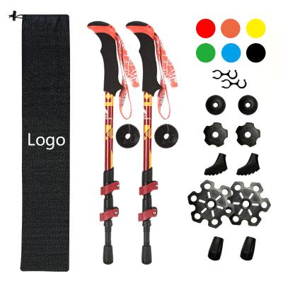 China Rising & Cost Effective Ultralight Portable High Strength Mountain Carbon Fiber Quick Climbing Folding Walking Hiking Poles Trekking Poles Canes for sale