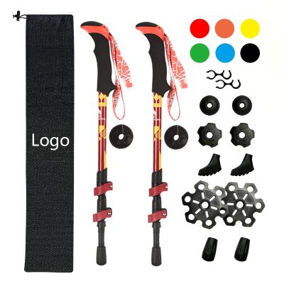 China Rising & Newest Cost Effective Ultralight Portable 100% Mountain Climbing Carbon Fiber Fast Folding Walking Hiking Poles Canes Trekking Poles for sale