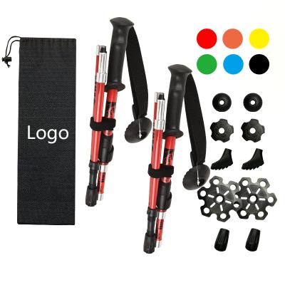 China Rising & Ultra Light Folding Fast Rising Folding Anti Slip Handle Mountain Carbon Fiber High Strength Walking Hiking Trekking Poles Canes Poles for sale