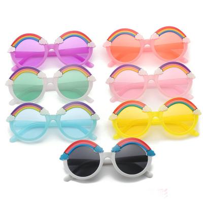 China Fashionable Lovely Rainbow Jelly Color Sunglasses For Kids Children Smear Infant Baby Boy Toddler Shades for sale