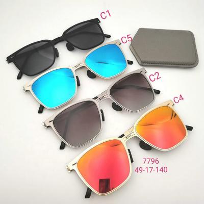 China Wholesale Fashionable Designer Brand Men Metal Sun Ray Glass Foldable Band Polarized Folding Sunglasses for sale