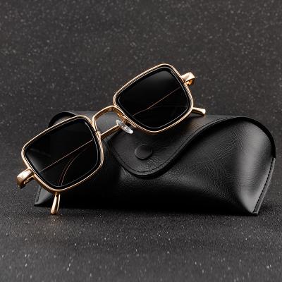 China Trendy Metal Frame Shade Custom Made Gafas De Sol Fashion Vintage Square Mens Steampunk Sun Glasses Sunglasses From China Wholesale for sale