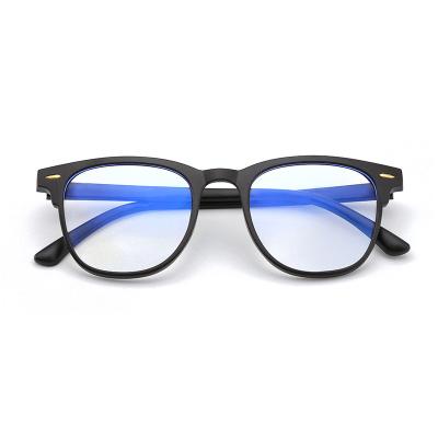 China Fashionable Lightweight Black Glasses Frame TR90 Computer Glasses Retro Classic Blue Block Lenses for sale